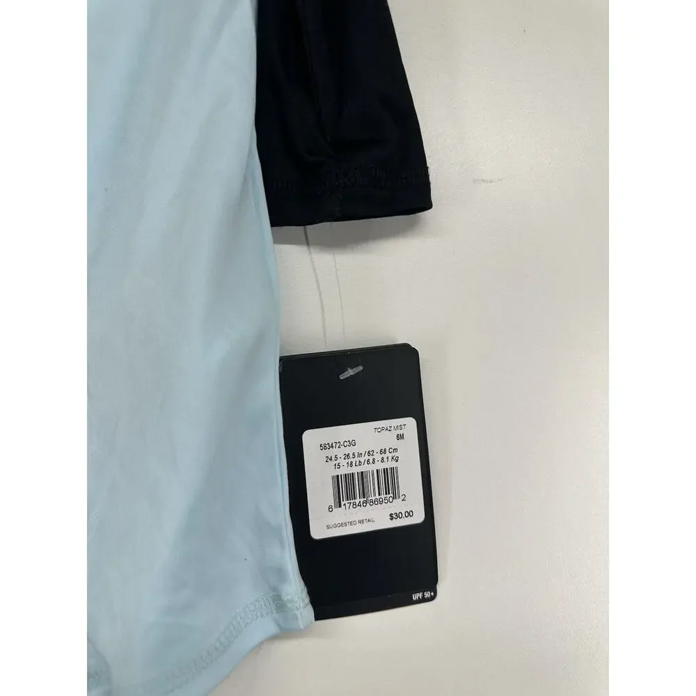 Hurley Nike Dri Fit UPF 50+ OnePiece Rashguard Swimsuit Baby Boy Light Blue‎ 6m